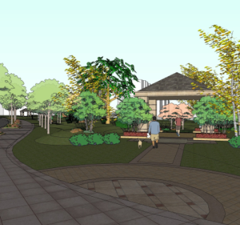 现代公园景观su模型