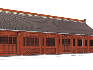 中式古建殿宇su模型