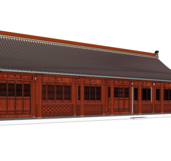 中式古建殿宇su模型