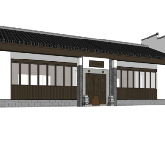 中式古建殿宇su模型