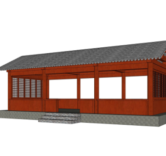 中式凉亭su模型