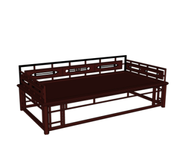 中式罗汉床su模型