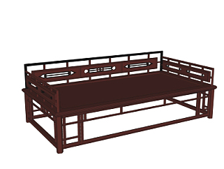 中式<em>罗汉</em>床su模型