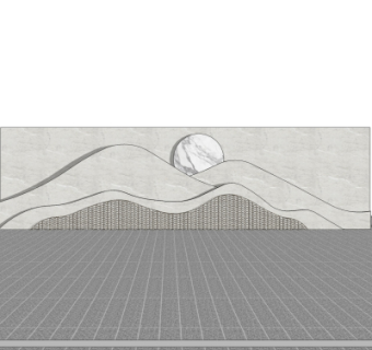 新中式景观墙su模型