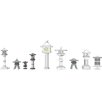 欧式户外景观灯组合su模型