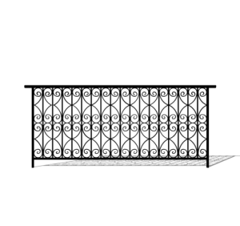 欧式铁艺护栏su模型