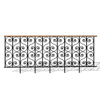 欧式铁艺护栏su模型