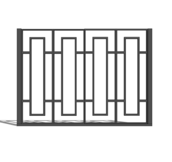 新中式护栏su模型