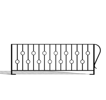 现代铁艺护栏su模型