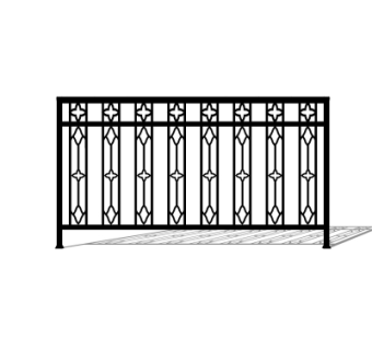 欧式铁艺护栏su模型