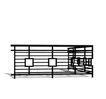 现代铁艺护栏su模型