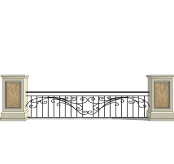 欧式铁艺护栏su模型