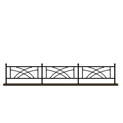 现代铁艺护栏su模型