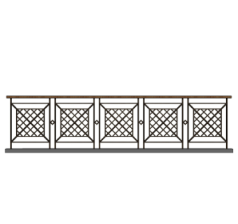 欧式铁艺护栏su模型