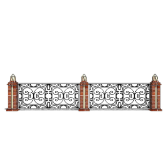 欧式铁艺护栏su模型