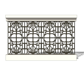 欧式铁艺护栏su模型