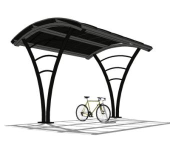 现代自行车棚su模型