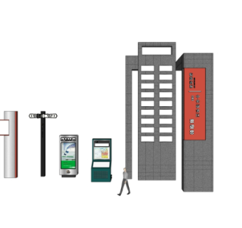 现代路标指示牌su模型
