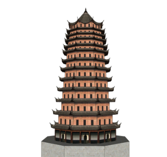 中式佛塔su模型