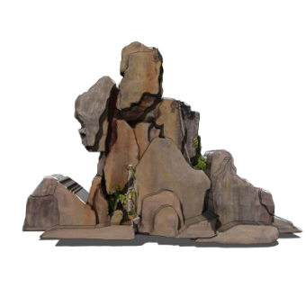 自然风假山su模型