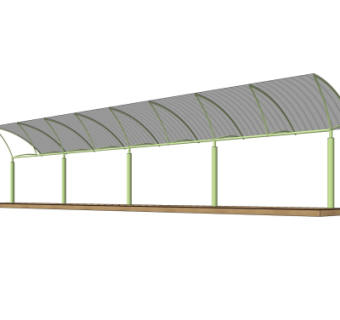 现代雨棚su模型