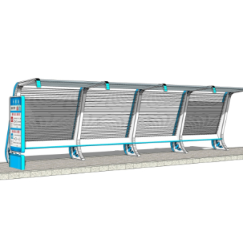 现代候车亭su模型