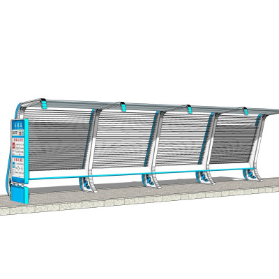 现代候车亭su模型