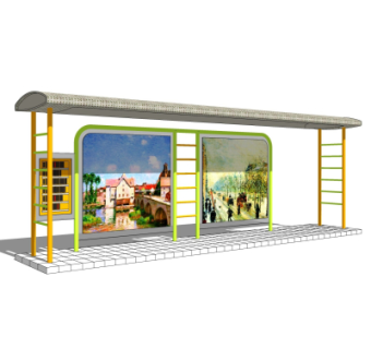 现代候车亭su模型