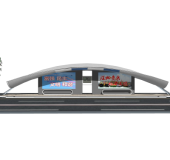 现代公交候车亭su模型
