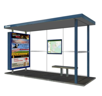 现代公交候车亭su模型