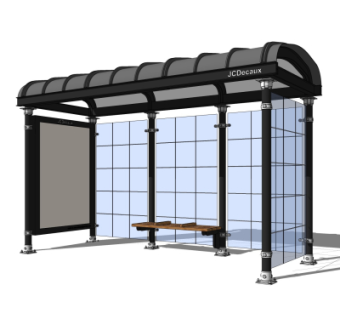 现代候车亭su模型