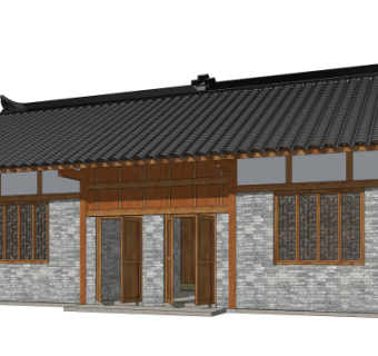 中式公共厕所su模型