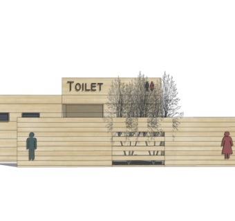 现代公共厕所外观su模型