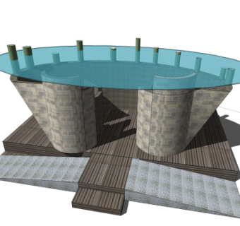现代公共厕所外观su模型