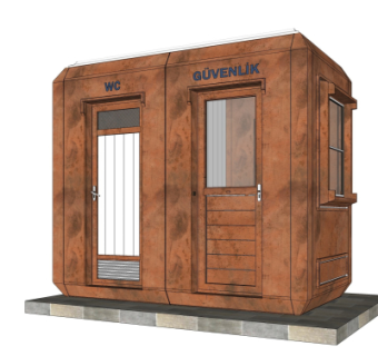 工业风移动厕所外观su模型