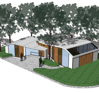 现代公共厕所外观su模型