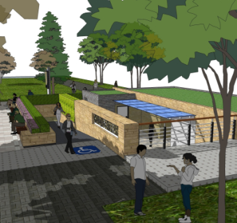 现代公共厕所外观su模型