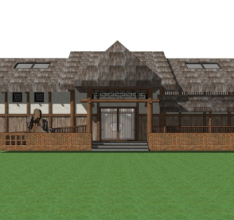 中式公共厕所su模型