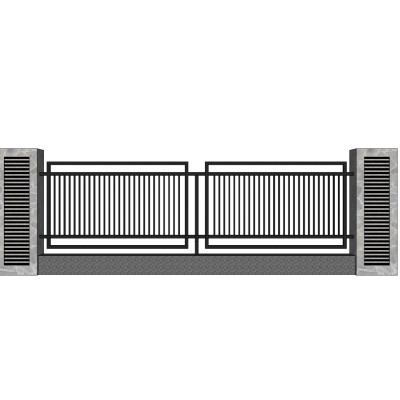 现代围墙铁艺围栏su模型