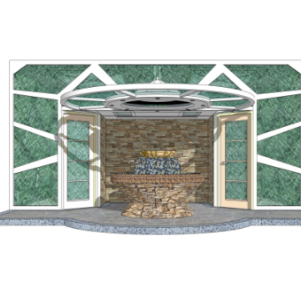 现代公共卫生间门头su模型