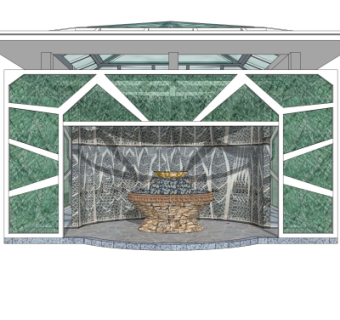 现代公共卫生间门头su模型