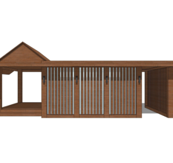 新中式公共厕所外观su模型
