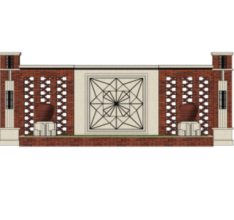 欧式景观墙su模型