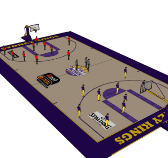 现代篮球馆su模型