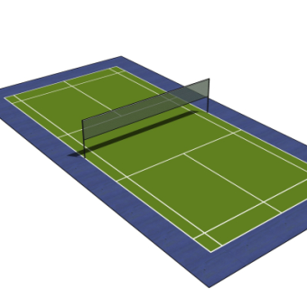 现代网球场su模型