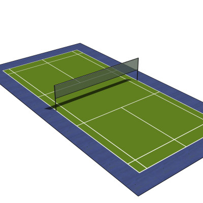 现代网球场su模型