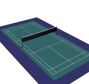 现代网球场su模型