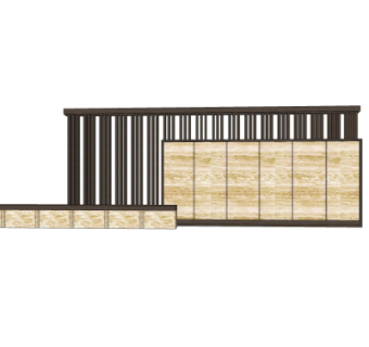 新中式景观墙su模型