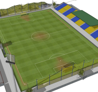 现代足球场su模型