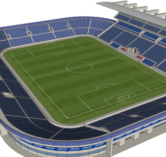 现代足球场su模型